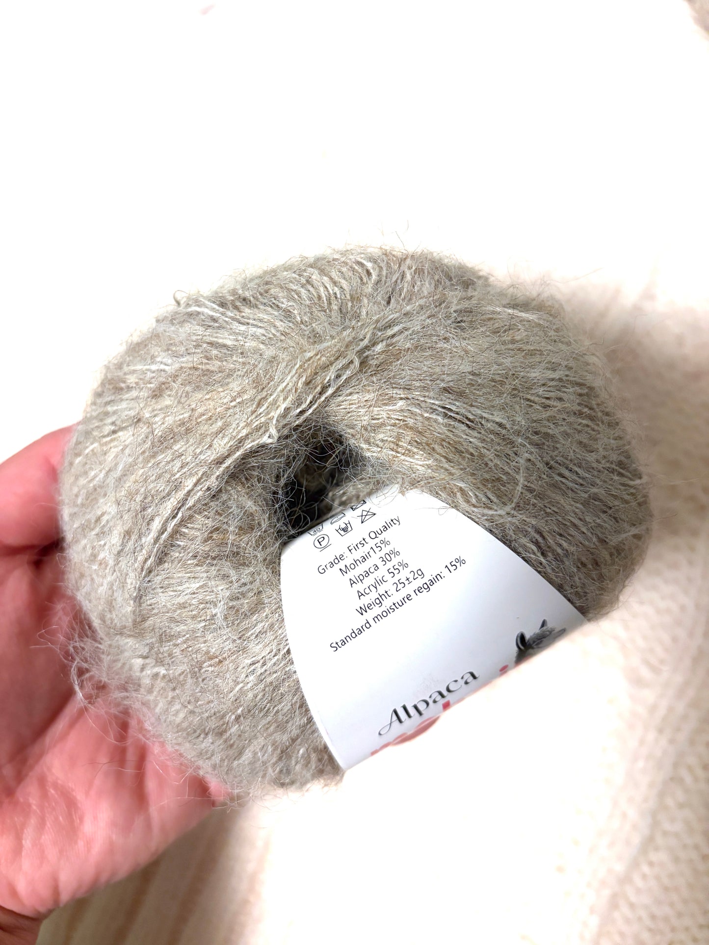 5 balls x 25g Alpaca Mohair yarn : Mohair + Alpaca + Acrylic : 09 Khaki