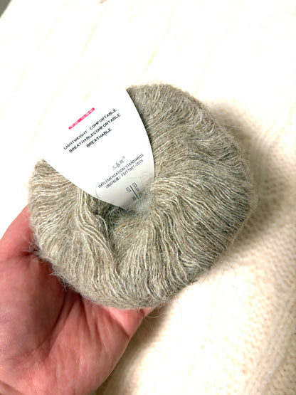 5 balls x 25g Alpaca Mohair yarn : Mohair + Alpaca + Acrylic : 09 Khaki