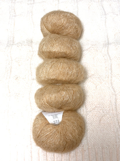 5 balls x 25g Alpaca Mohair yarn : Mohair + Alpaca + Acrylic : 08 Caramel