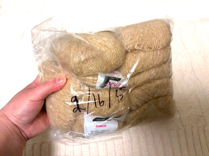 5 balls x 25g Alpaca Mohair yarn : Mohair + Alpaca + Acrylic : 08 Caramel