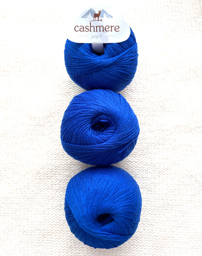 3 balls x 50g Cashmere yarn : 100% Cashmere : 15 Royal Blue