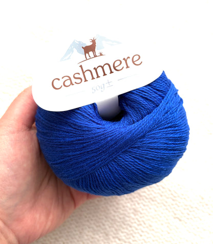 3 balls x 50g Cashmere yarn : 100% Cashmere : 15 Royal Blue