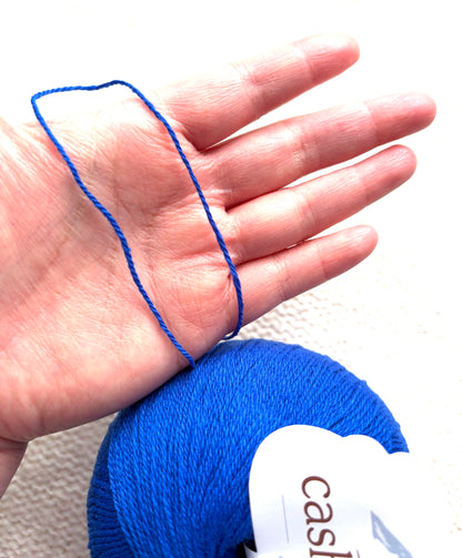 3 balls x 50g Cashmere yarn : 100% Cashmere : 15 Royal Blue