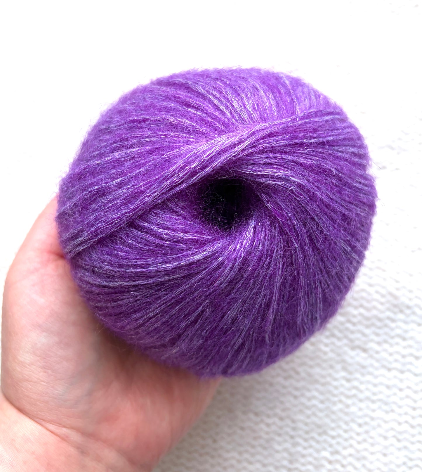 3 balls x 25g Glitter Mohair yarn : Mohair + Wool + Rayon : 06 Bright Purple