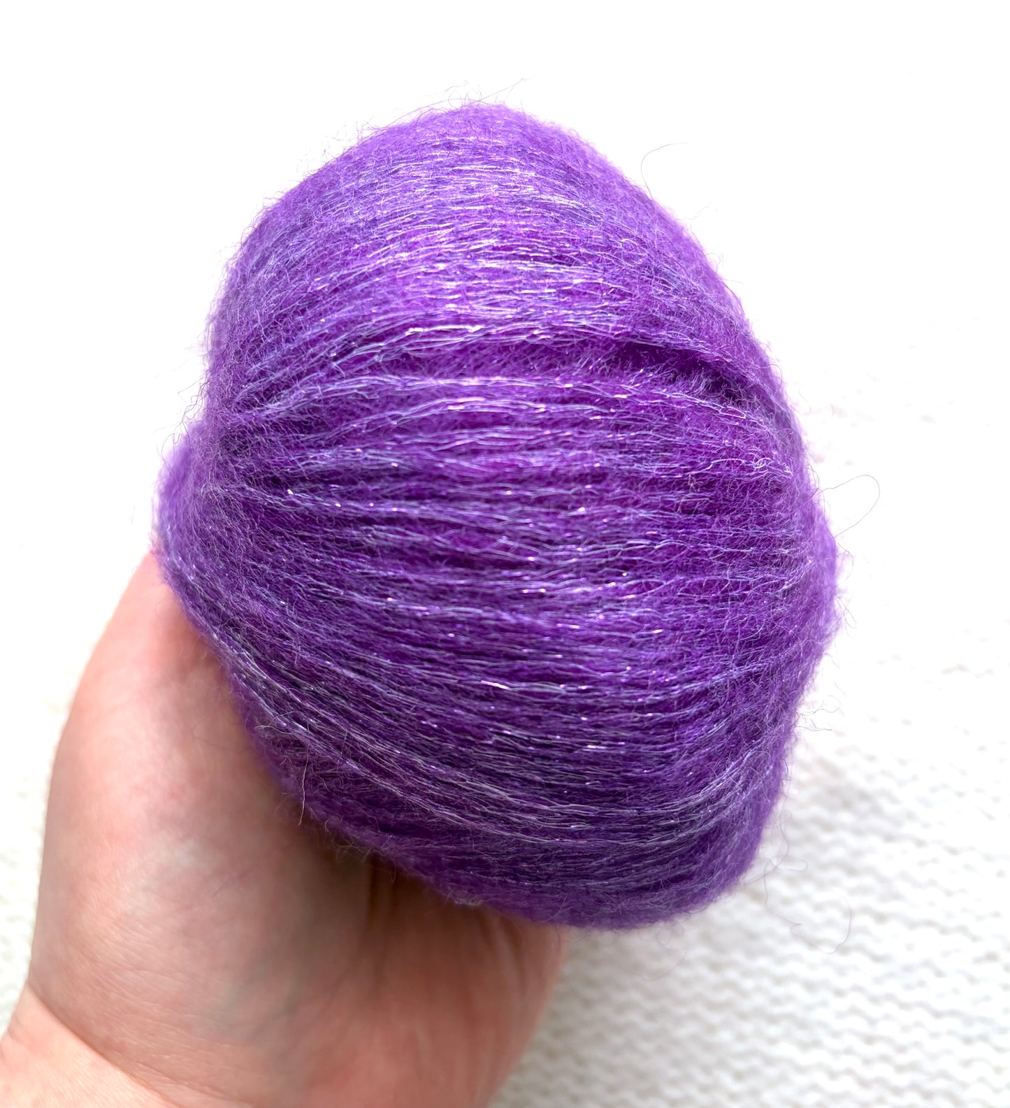 3 balls x 25g Glitter Mohair yarn : Mohair + Wool + Rayon : 06 Bright Purple