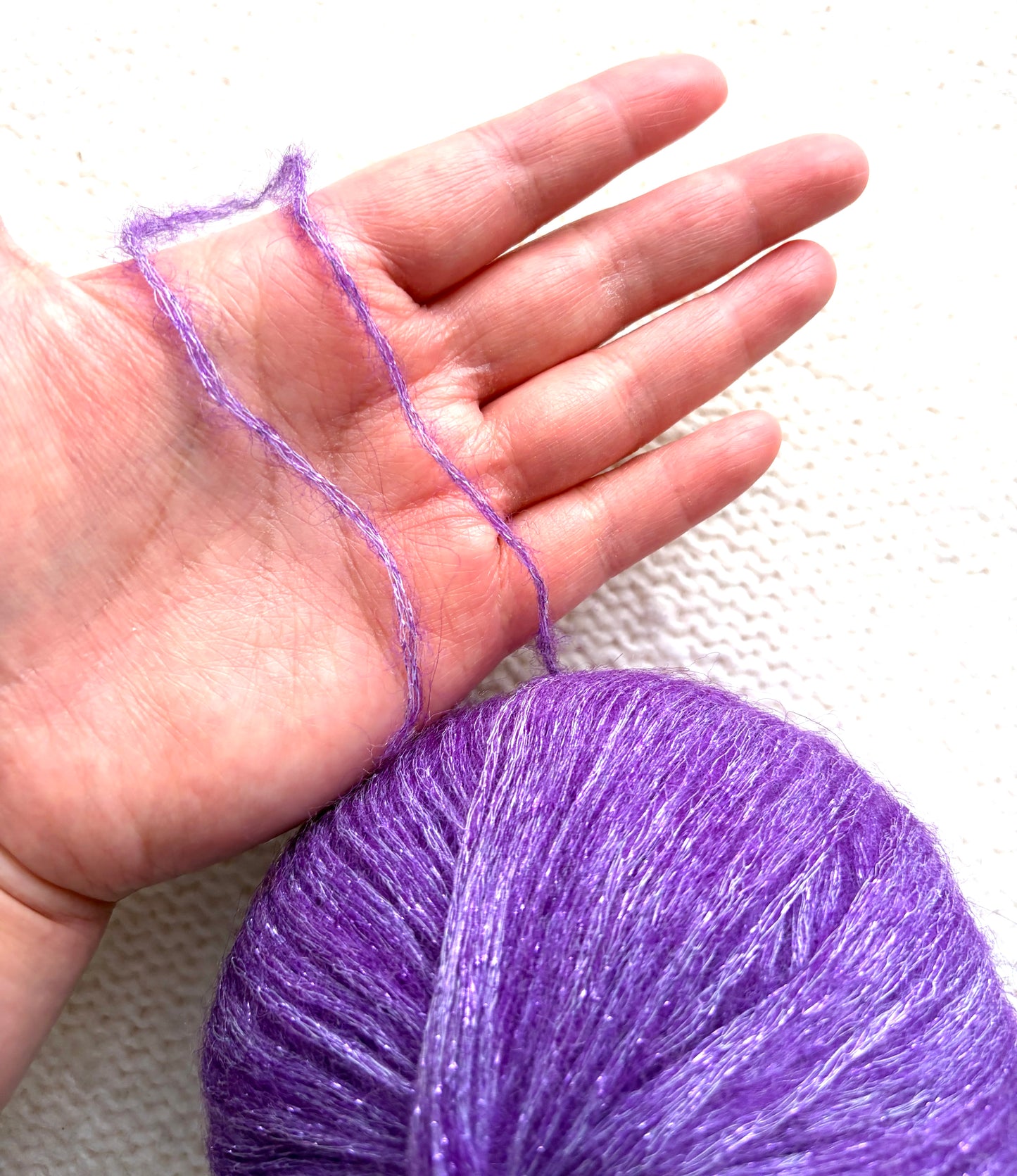 3 balls x 25g Glitter Mohair yarn : Mohair + Wool + Rayon : 06 Bright Purple