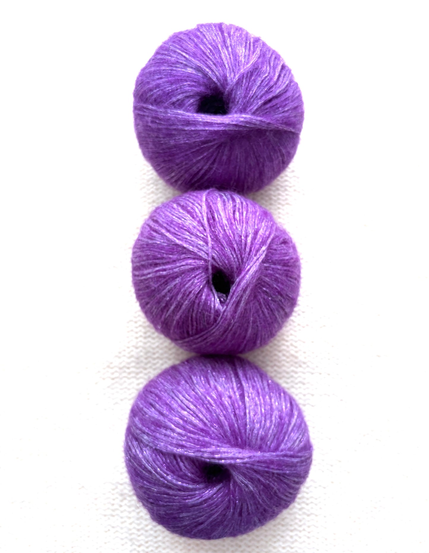 3 balls x 25g Glitter Mohair yarn : Mohair + Wool + Rayon : 06 Bright Purple