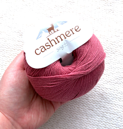 3 balls x 50g Cashmere yarn : 100% Cashmere : 25 Rose Red