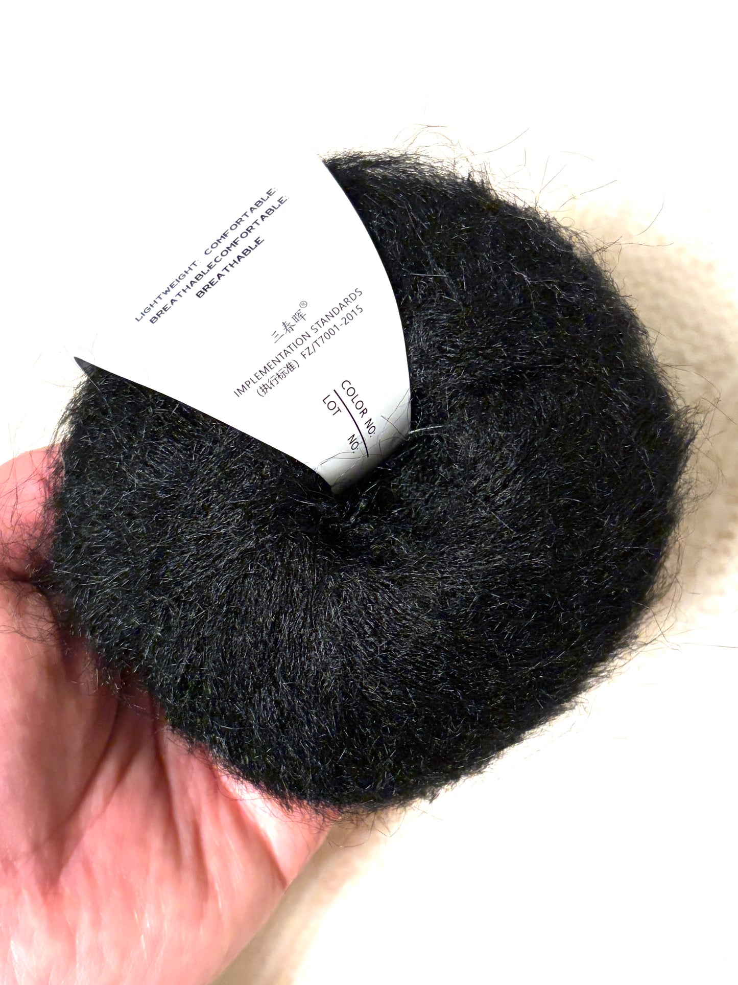 5 balls x 25g Alpaca Mohair yarn : Mohair + Alpaca + Acrylic : 05 Black