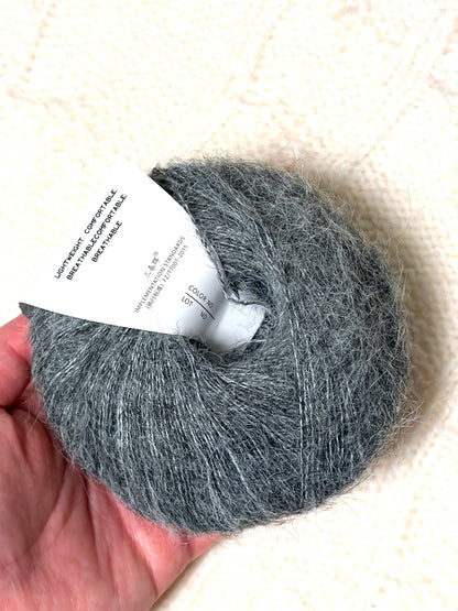 5 balls x 25g Alpaca Mohair yarn : Mohair + Alpaca + Acrylic : 04 Grey
