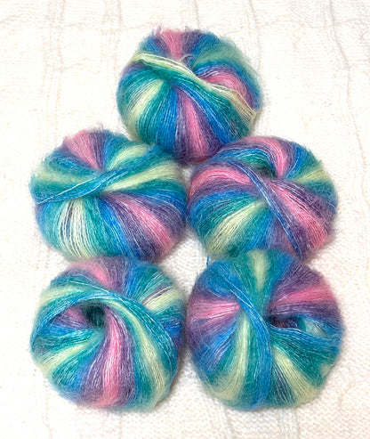 5 balls x 25g Alpaca Mohair yarn : Mohair + Alpaca + Acrylic : Colour 23