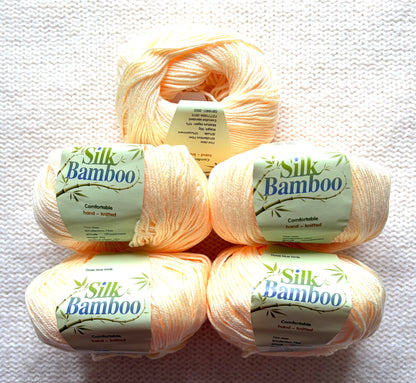 5 balls x 50g Cashmere Silk yarn : Cashmere + Silk + Bamboo fiber : 04 Buttercream