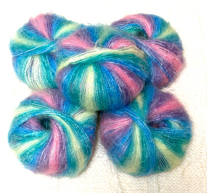 5 balls x 25g Alpaca Mohair yarn : Mohair + Alpaca + Acrylic : Colour 23