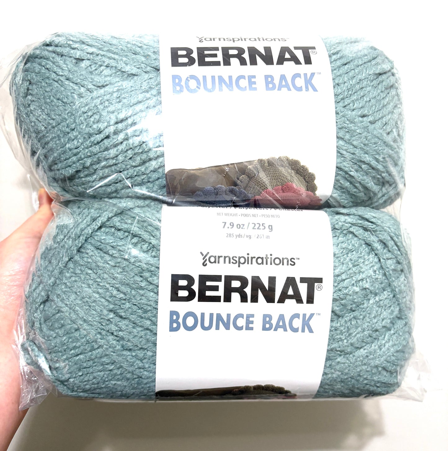 2 Balls x 255g Bernat Bounce Back Yarn Bulky Yarn : Frosted Blue