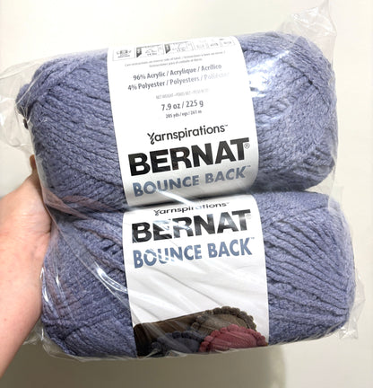 2 Balls x 255g Bernat Bounce Back Yarn Bulky Yarn : Lilac