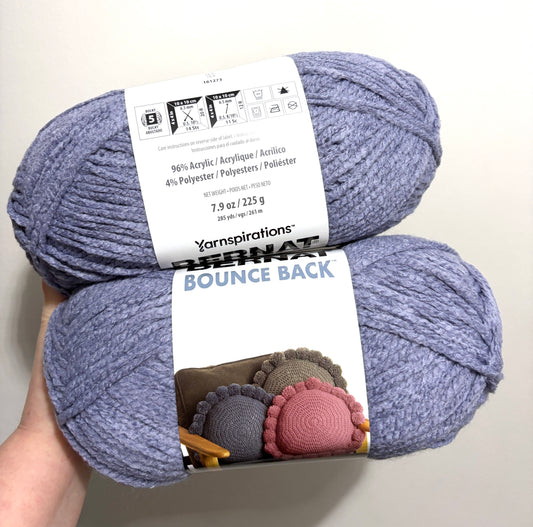 2 Balls x 255g Bernat Bounce Back Yarn Bulky Yarn : Lilac