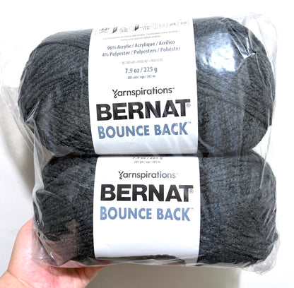 2 Balls x 255g Bernat Bounce Back Yarn Bulky Yarn : Black Bear