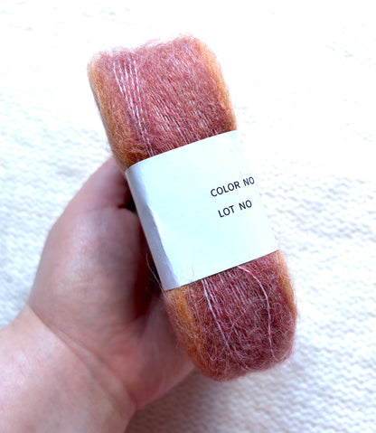 3 cakes x 50g Gradient Mohair Silk Yarn : Mohair + Silk+ Polyester : 08 Orange Brown