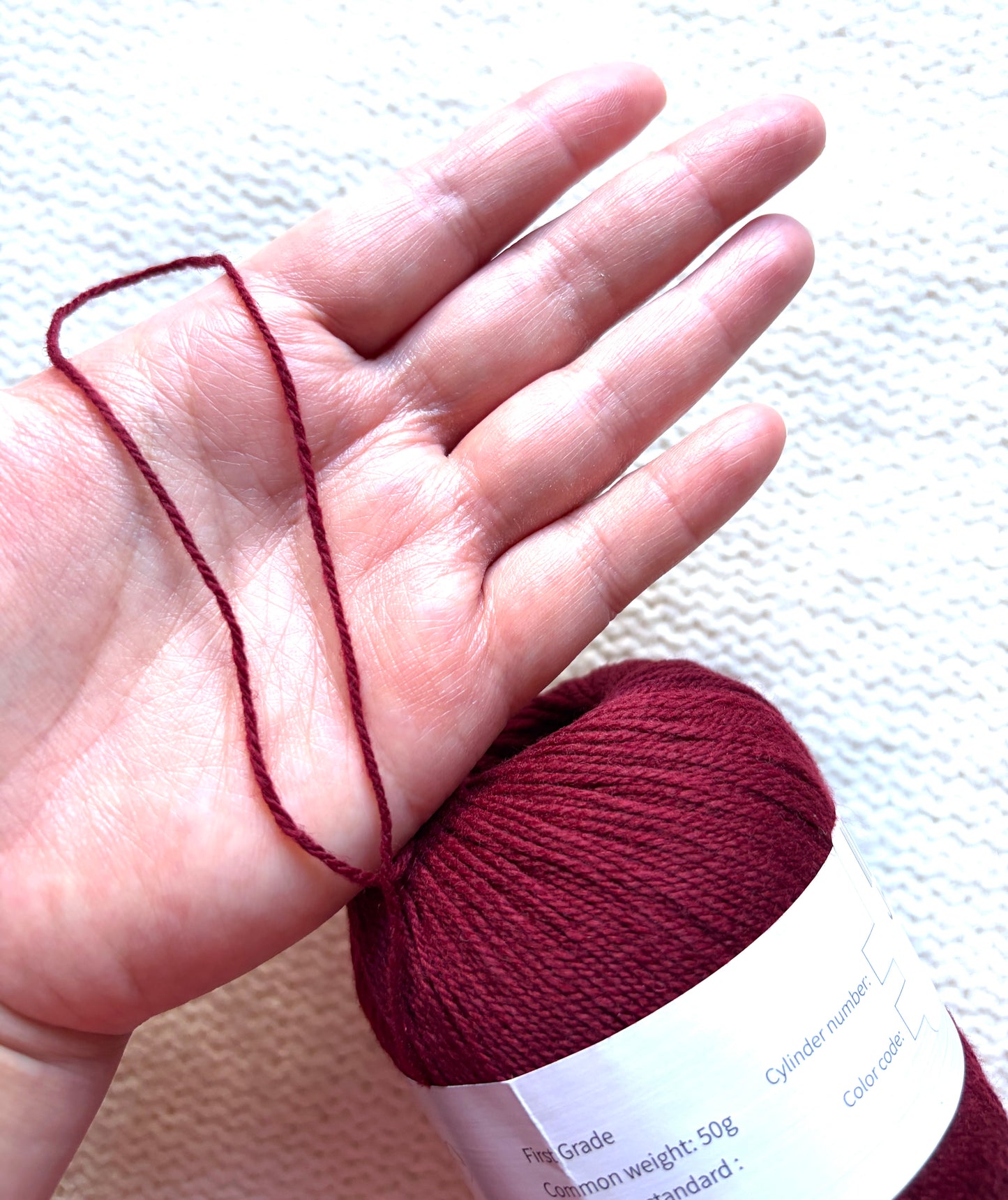 3 balls x 50g Cashmere Ultra Soft Yarn : 80% Cashmere : 12 Red Wine