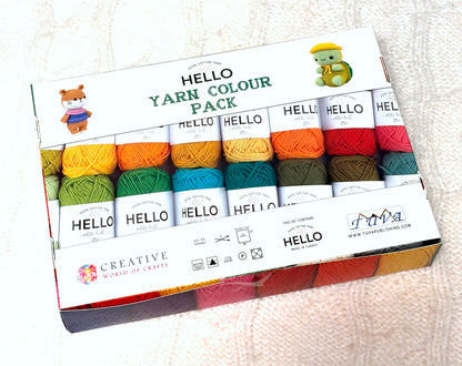 Hello Cotton Yarn - 12 x 25g Ball Collection | Pastel Colours