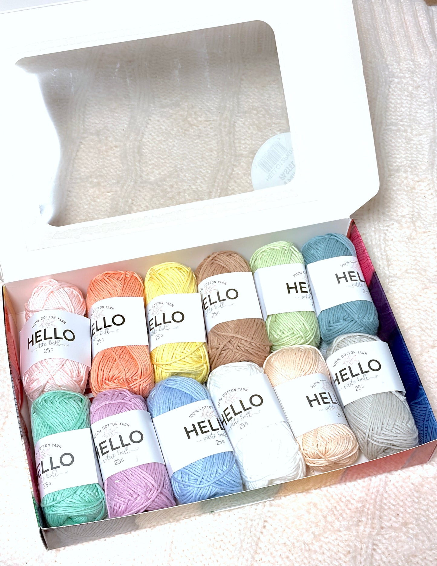 Hello Cotton Yarn - 12 x 25g Ball Collection | Pastel Colours