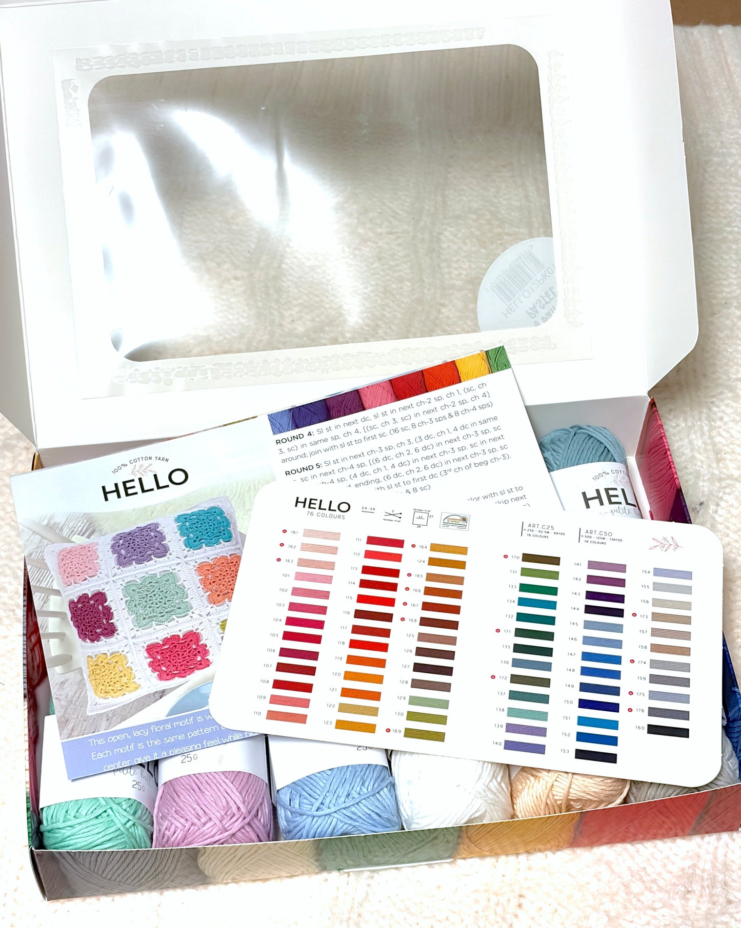 Hello Cotton Yarn - 12 x 25g Ball Collection | Pastel Colours