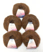 5 balls x 25g Alpaca Mohair yarn : Mohair + Alpaca + Acrylic : 18 Brown